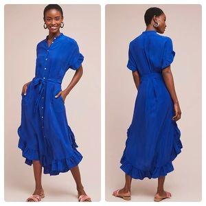 Anthropologie Corey Lynn Calter Marta Ruffled Shirtdress
